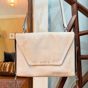 Olivia Harris Ivory Leather Crossbody Purse